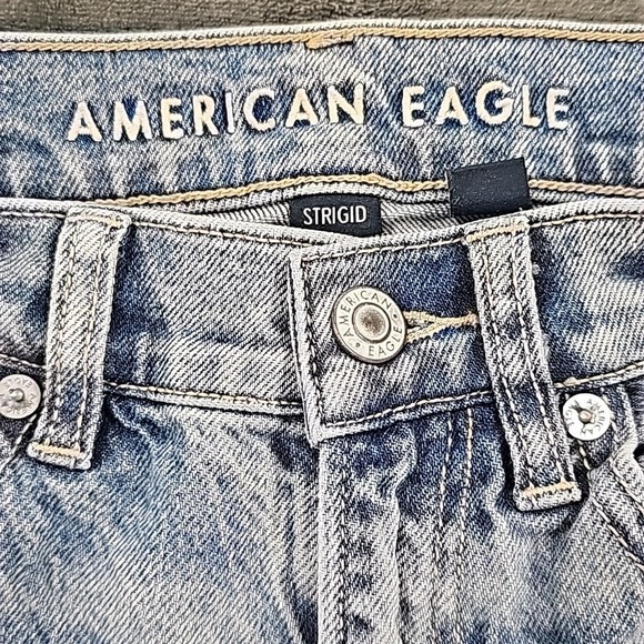 AE bedazzled Strigid high-rise‎ mom jeans size 000 12" waist - Picture 2 of 8